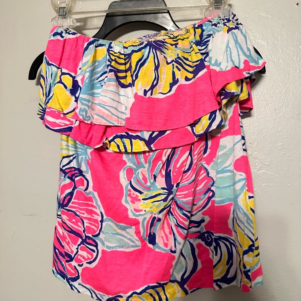 Lilly Pulitzer ruffle strapless top